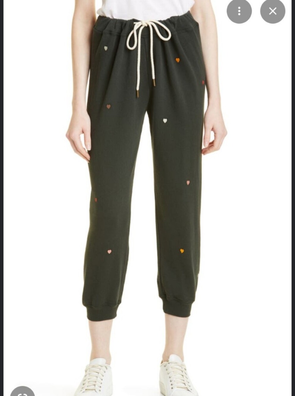 The Great. Crop Heart Embroidered Sweatpants Jogger